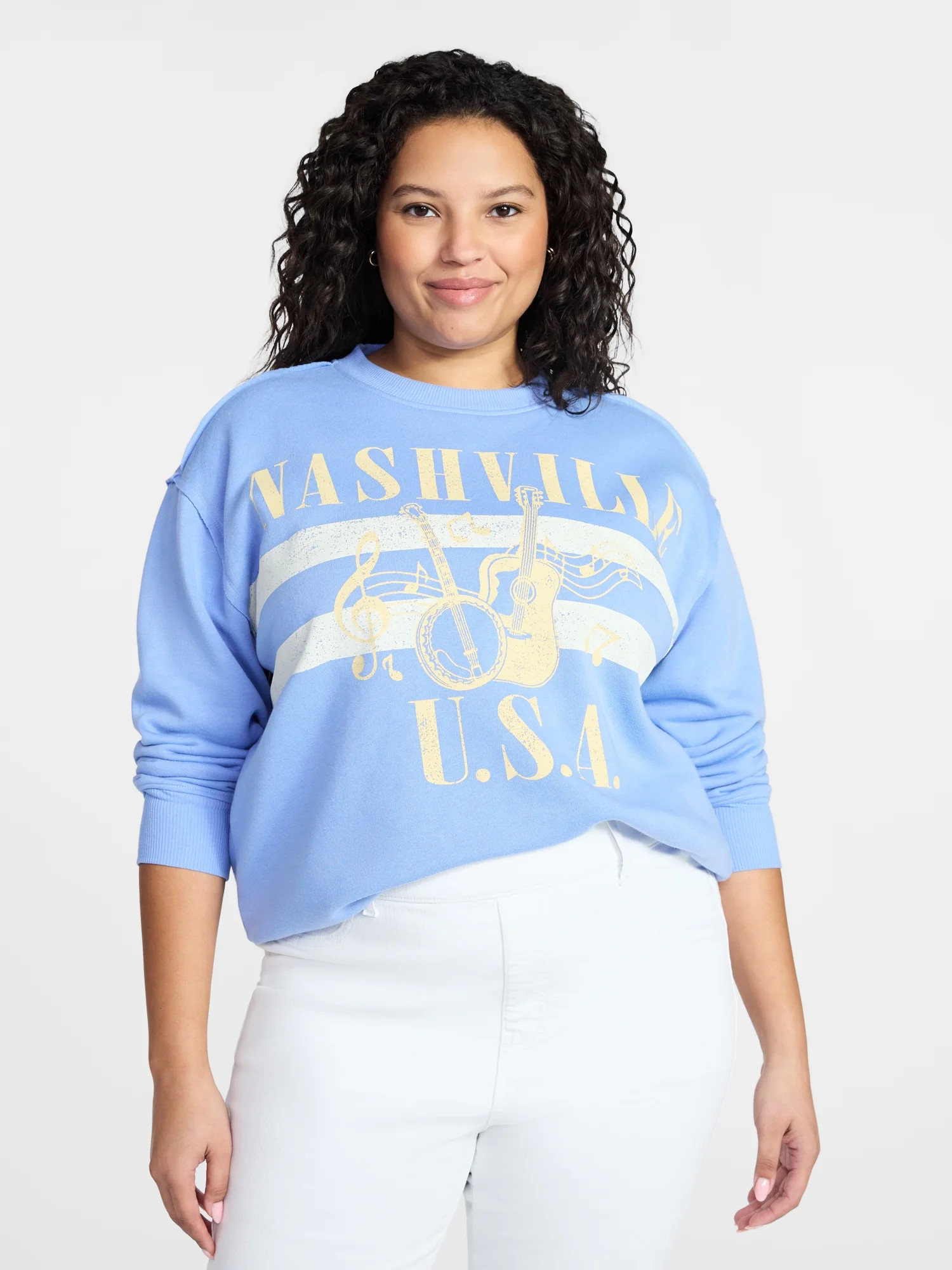Terra & Sky Women's Plus Size Nashville USA Graphic Sweatshirt, Sizes 0X-5X | Walmart (US)
