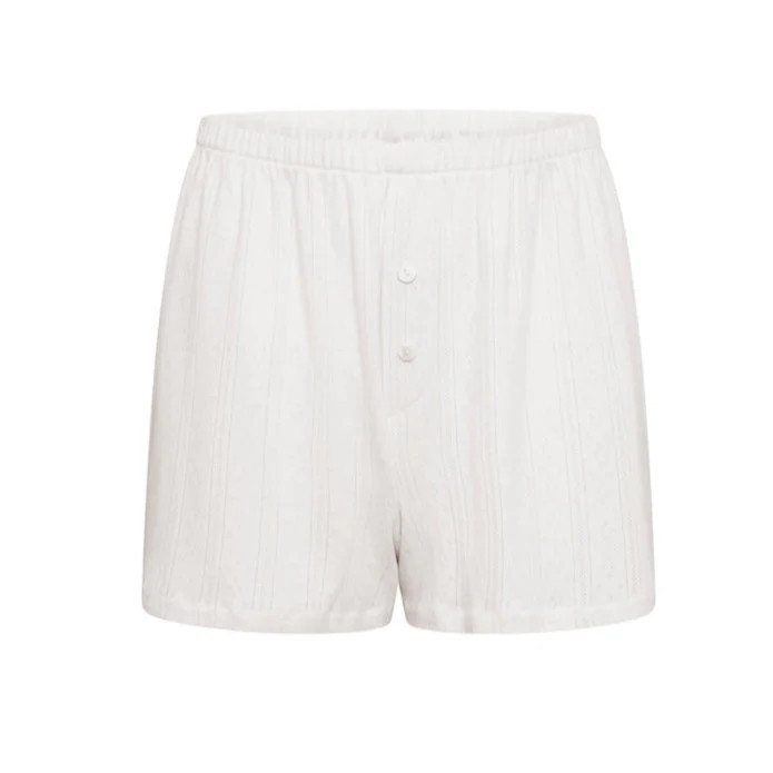 Pointelle Cotton Boxer Short - White | The NAP Co