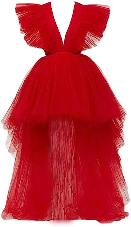 Simlehouse High Low Tulle Prom Dress Plus Size Puffy Ruffles Cocktail Party Ball Gowns 2020 | Amazon (US)