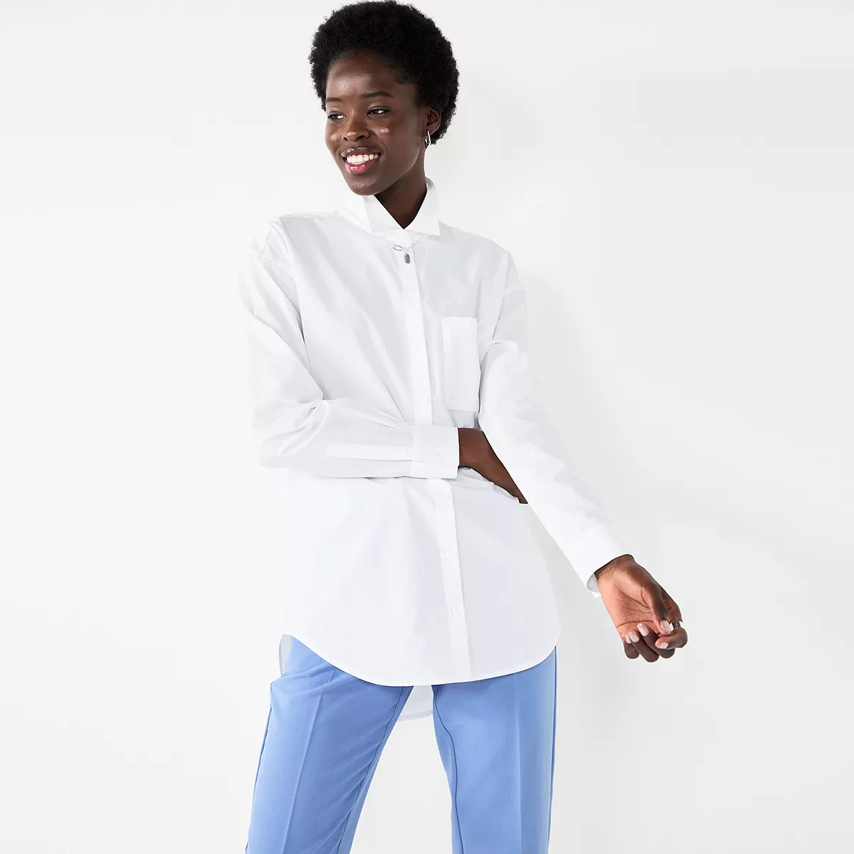 Women's Nine West Oversized Long Sleeve Shirt | Kohl's