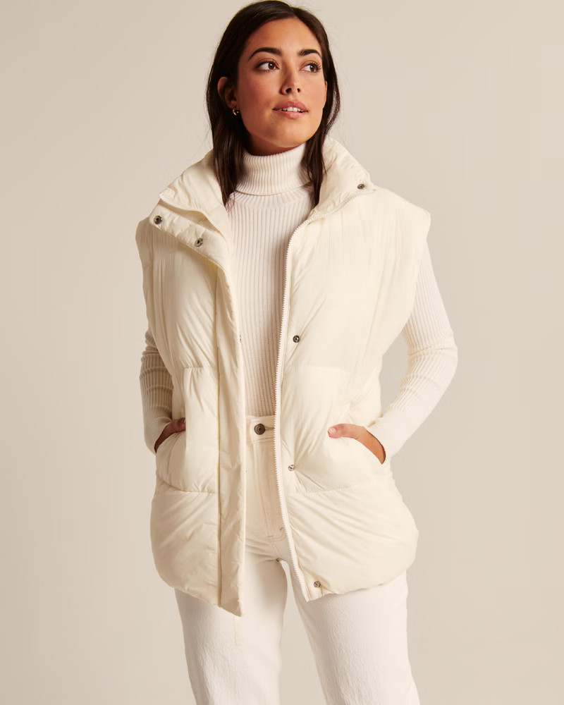 Oversized Quilted Puffer Vest | Abercrombie & Fitch (US)
