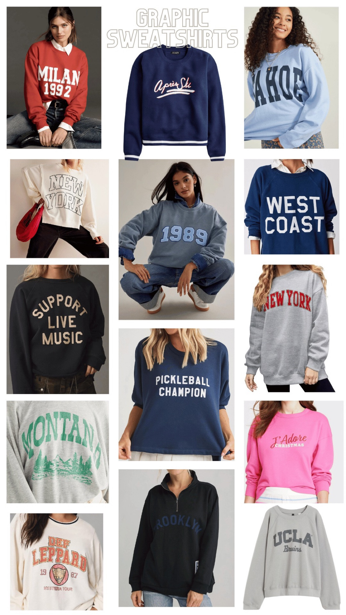 Graphic sweatshirts 

#LTKSeasonal #LTKGiftGuide