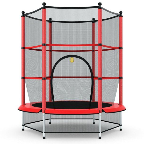 Gymax Kids Youth Jumping Round Trampoline Exercise With Safety Pad - Walmart.com | Walmart (US)