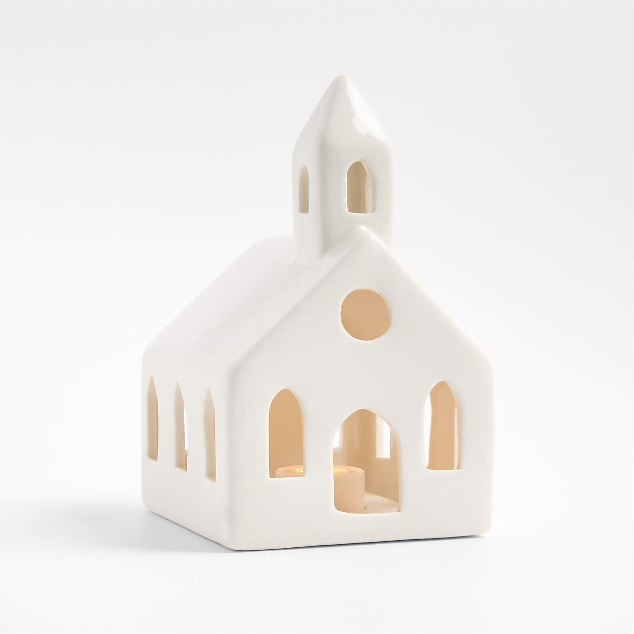 White Ceramic Holiday House, Set of 4 + Reviews | Crate & Barrel | Crate & Barrel