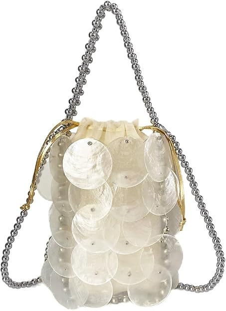 Women Fashion Shell Woven Handbag Chic Shell Beach Bag Beaded Chain bag for Summer Travel Beach P... | Amazon (US)
