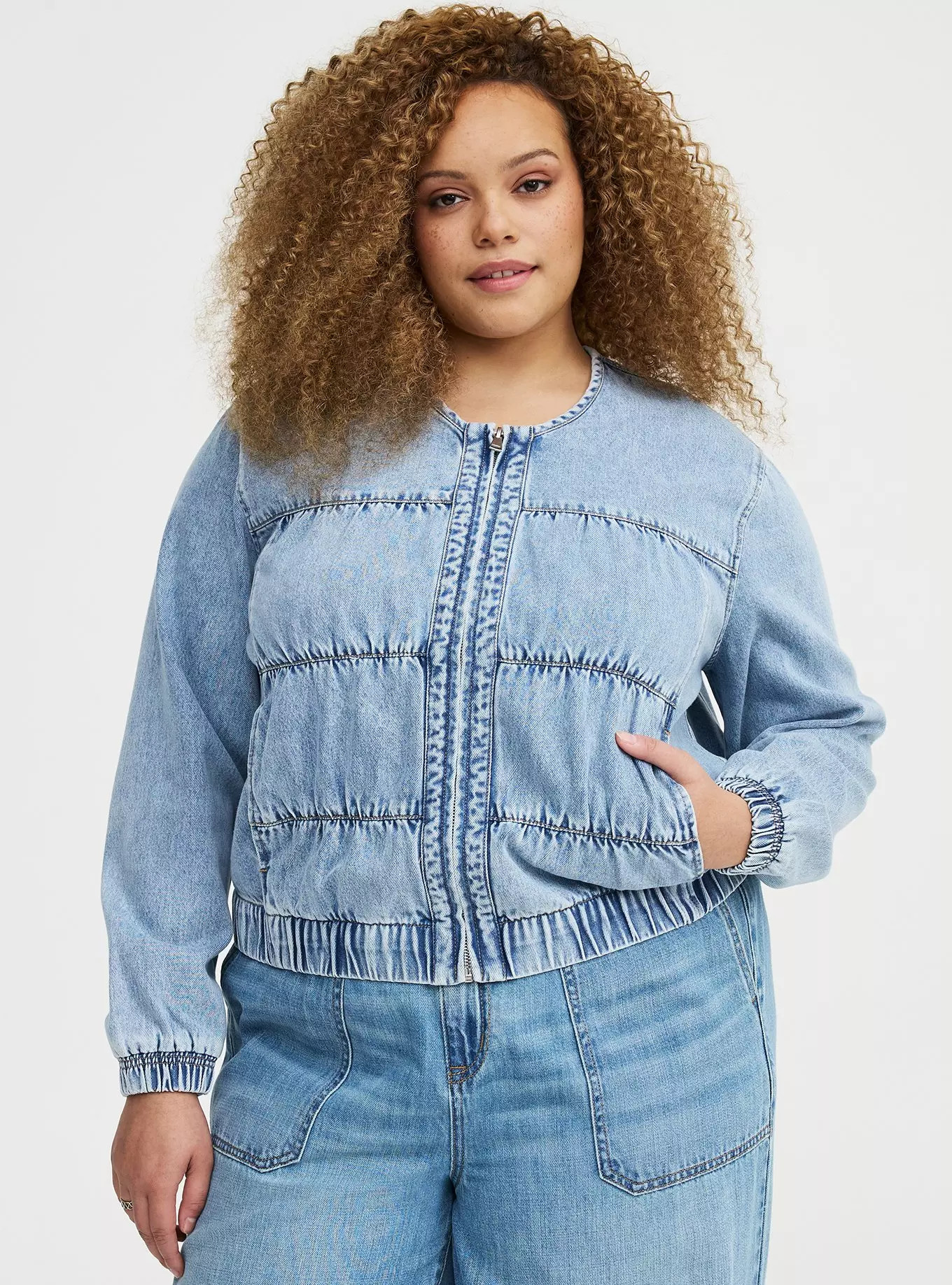 Ruched Denim Jacket | Torrid (US & Canada)
