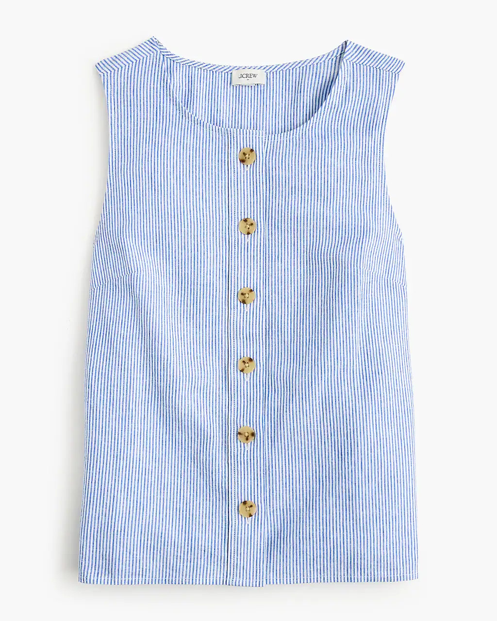 Striped linen-blend button-front shell | J.Crew Factory