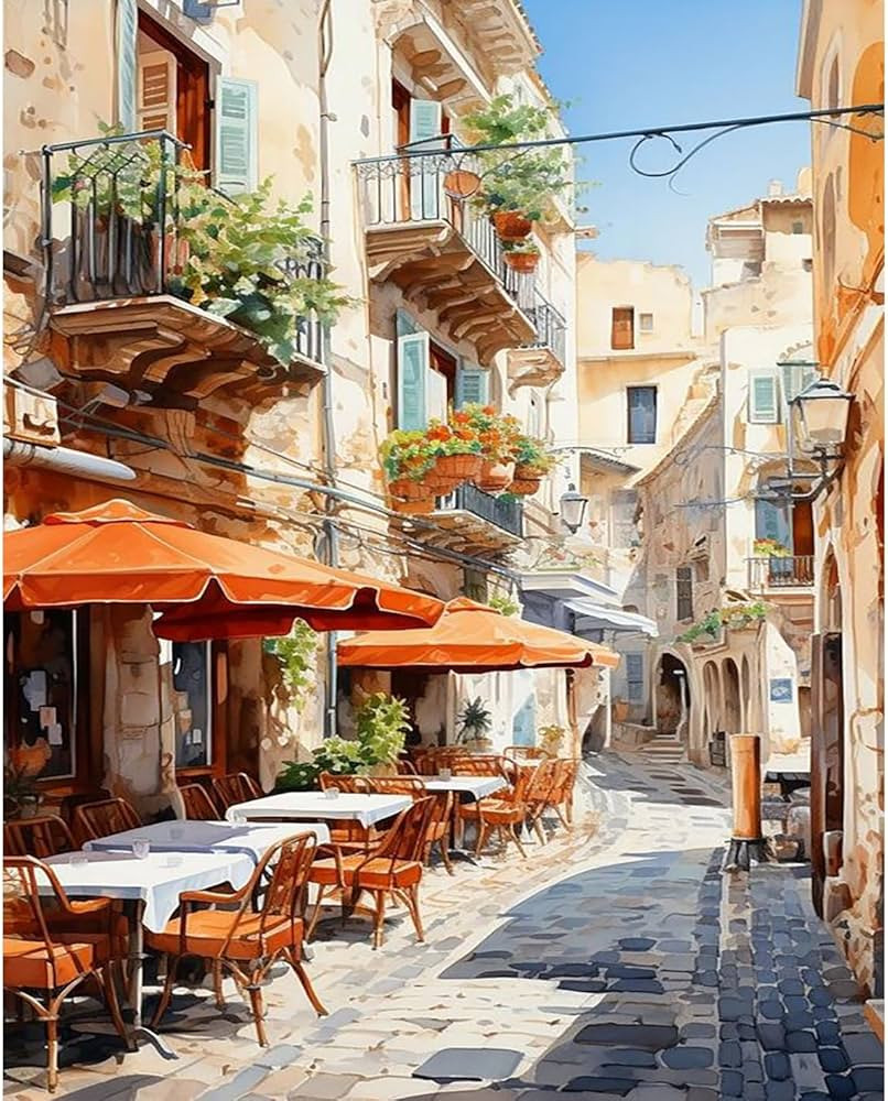 Street View Paint by Numbers Kit,Landscape Paint by Number Kits for Adults,Scenery Adults Paint b... | Amazon (US)