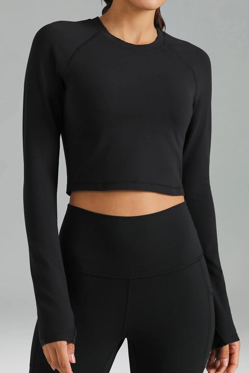 Dreamlux Long Sleeve Cropped Workout Shirts | Colorfulkoala