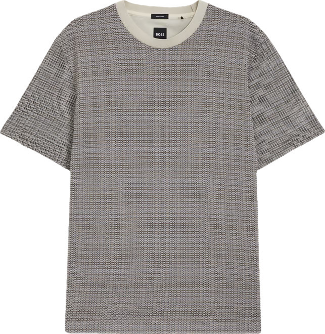 BOSS by Hugo Boss Men's Grid Pattern Mercerized-Cotton T-Shirt - Macy's | Macy's