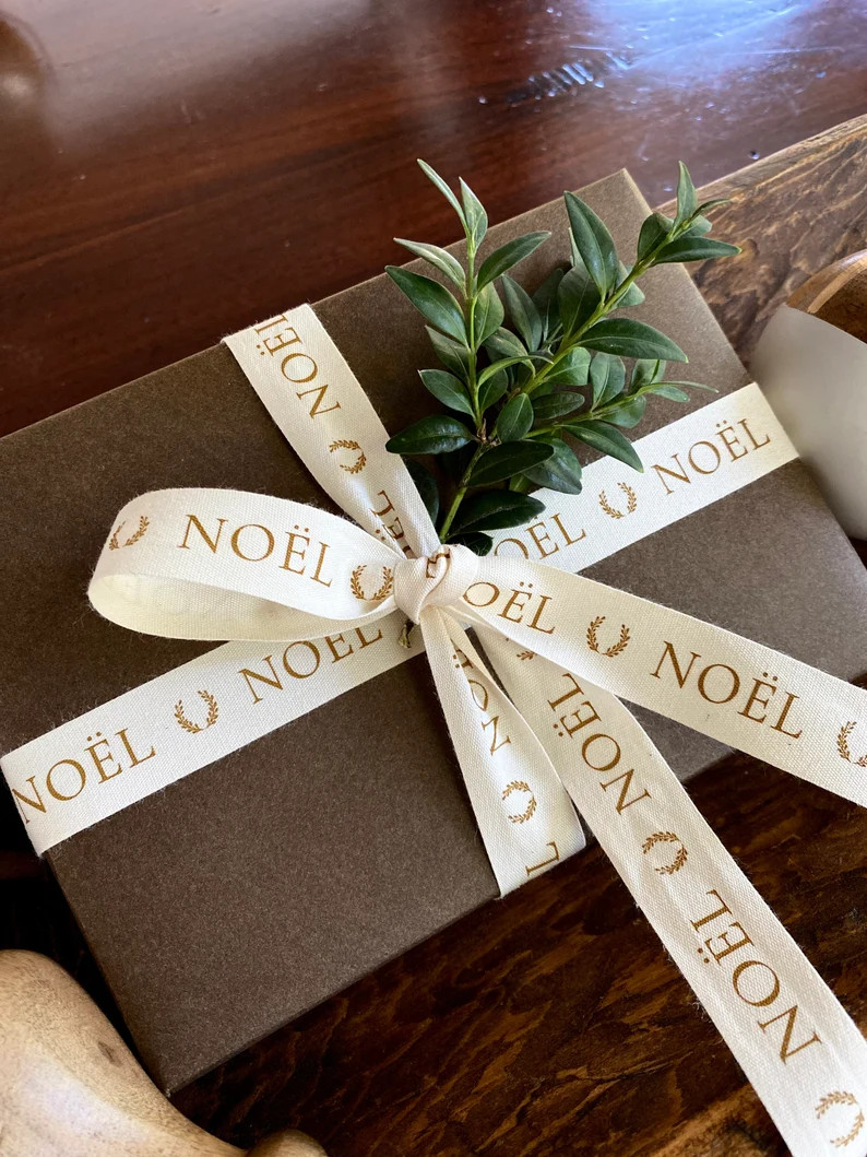 Noel Printed Cotton Ribbon, Noel Ribbon, Printed Cotton Ribbon, Christmas Ribbon, 20mm, 3/4, 100%... | Etsy (US)