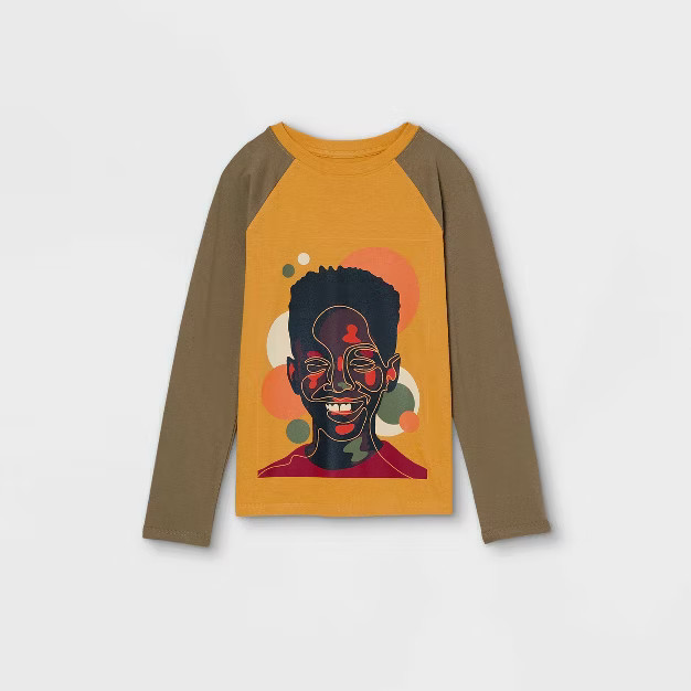 Black History Month Boys' Long Sleeve Family Moment Beautiful Boy Graphic Baseball T-Shirt - Tan ... | Target