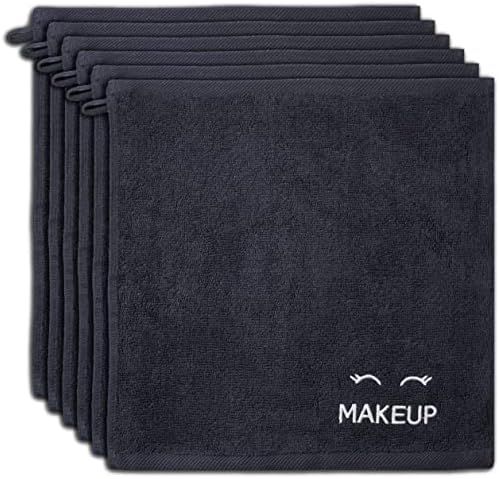 Bleach Safe Black Makeup Towels | Luxury Ultra Soft Cotton Face Washcloths Make up Removal | 6 Pa... | Amazon (US)