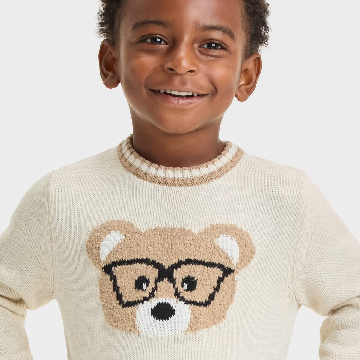 Toddler Boys' Bear Pullover Crewneck Sweater - Cat & Jack™ Beige | Target