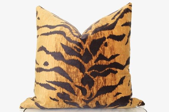 Tigress Velvet Pillow Cover  Gold  Tiger Pillow  Velvet | Etsy | Etsy (US)