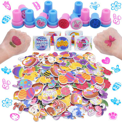 Syncfun 1000+ Easter Arts & Crafts With Stickers Rolls, Stampers, Foam Stickers, And Temporary Tattoos | SHEIN