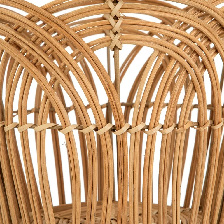 Homezone Handwoven Natural Rattan Basket with Modern Weave, Round | Walmart (US)