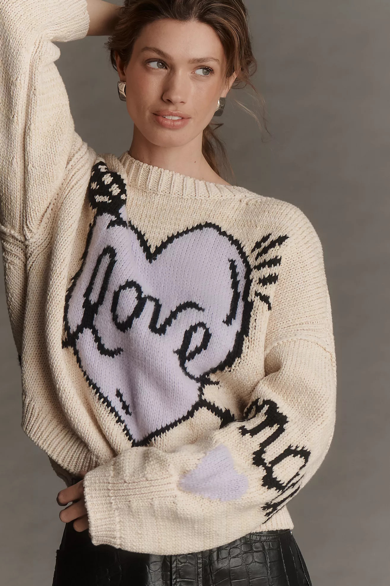 Maeve Lovestruck Long-Sleeve Crew-Neck Sweater | Anthropologie (US)