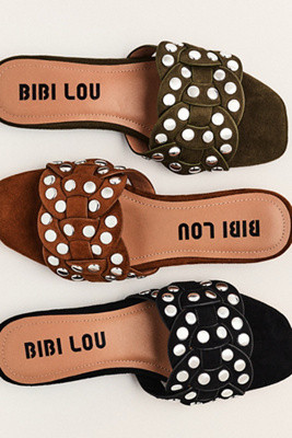 Bibi Lou Studded Faux Suede Slides | Anthropologie (US)