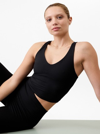 Transcend V Neck Rib Crop Sports Bra A-C | Athleta | Athleta