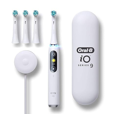 Oral-B iO Series 9 Electric Toothbrush with 3 Replacement Brush Heads, White Alabaster | Amazon (US)