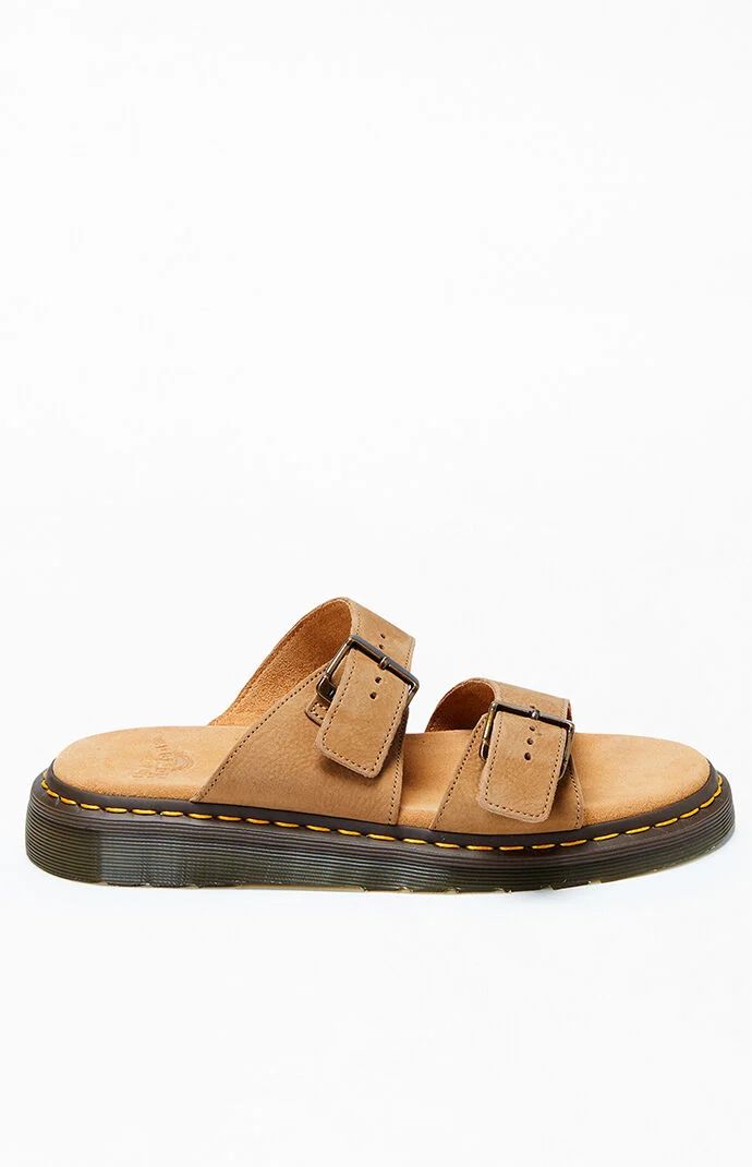 Dr Martens Josef Nubuck Leather Buckle Slide Sandals in Tan - Size 8 | PacSun