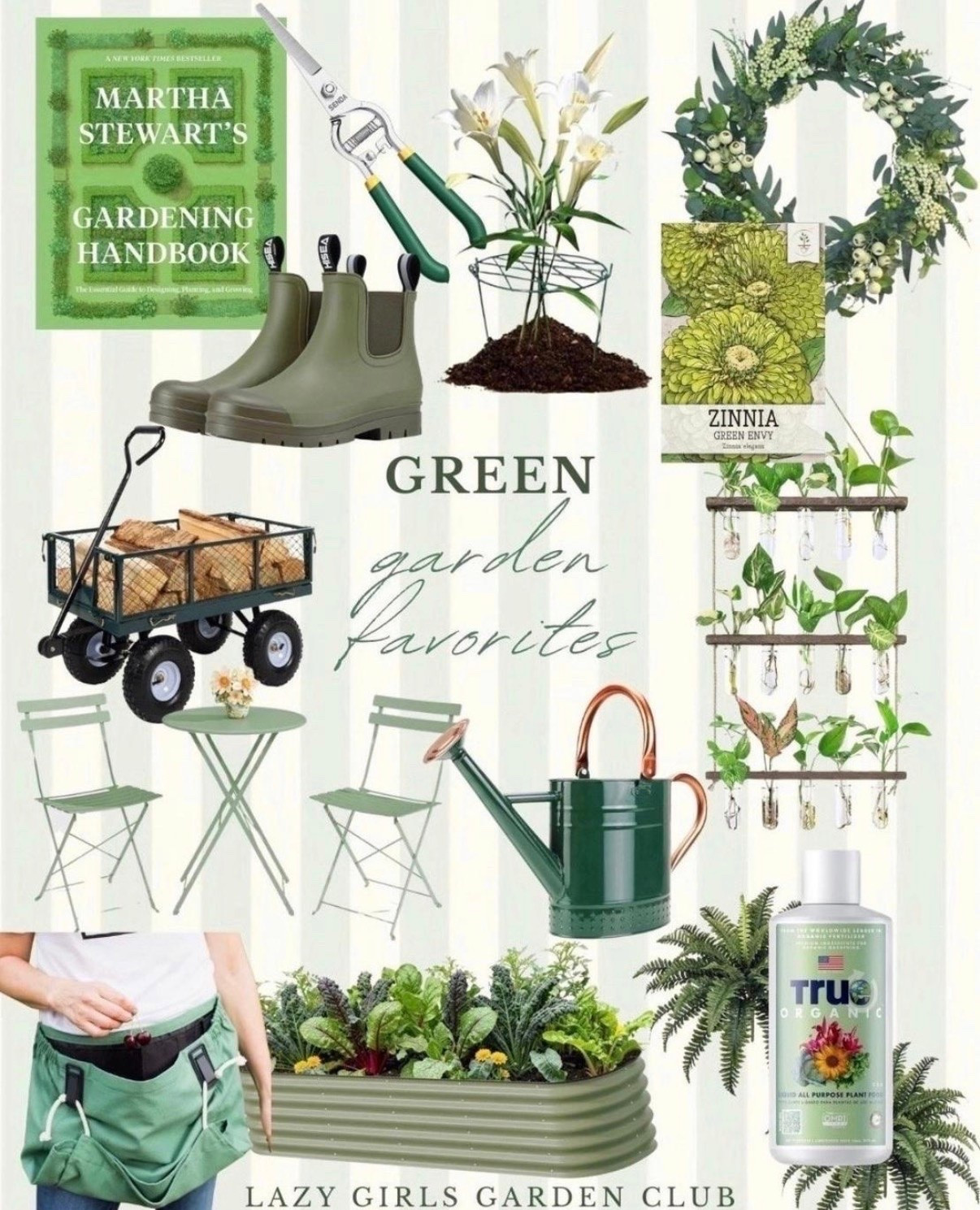 All green garden favorites from Amazon! 💚

Gardening book, peony rings, gardening boots, garden shears, propagation vase, spring wreath, zinnia seeds, patio bistro set, gardening wagon, gardening apron, raised garden bed, garden fertilizer, summer gardening favorites, summer garden decor
￼

#LTKHome #LTKSeasonal #LTKSaleAlert