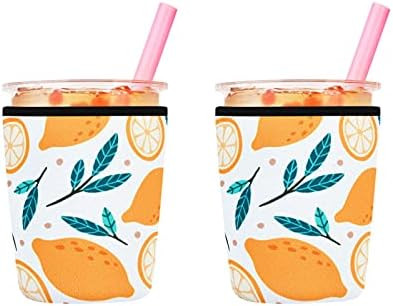 2 Pack Iced Coffee Sleeves, Reusable Neoprene Iced Coffee Cup Sleeves, Insulator Sleeve for Beverage | Amazon (US)