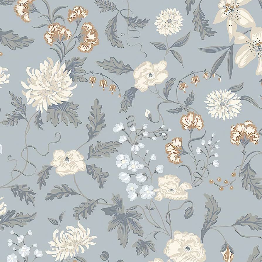 HeloHo Grey Vintage Floral Wallpaper for Bedroom Peel and Stick Self Adhesive Removable Wallpaper... | Amazon (US)