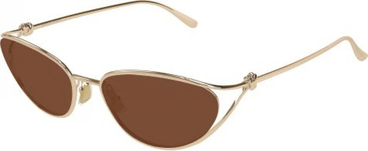 Bottega Veneta BV1330S Sunglasses 003 - Gold - Brown Women Cat Eye | Designer Optics