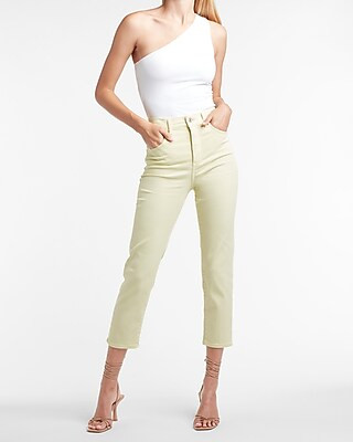 Super High Waisted Yellow Mom Jeans | Express