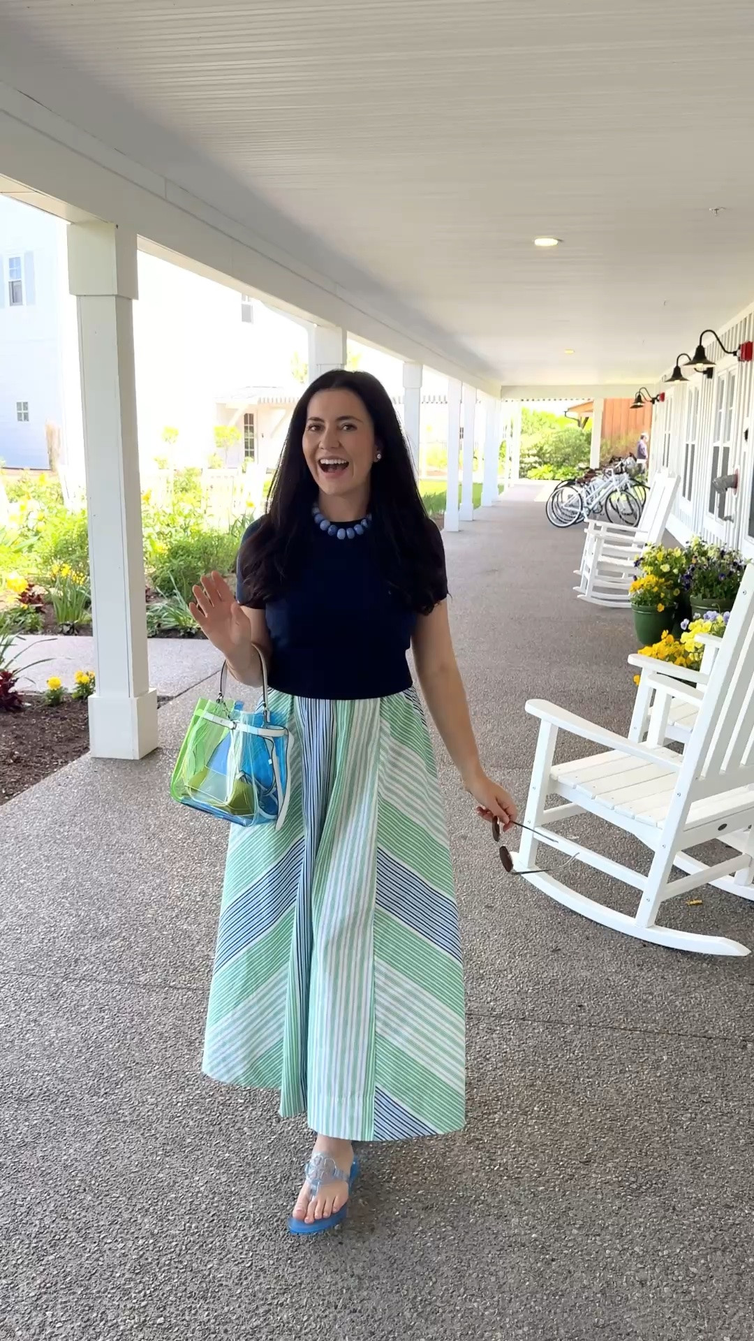 Jumping on the jelly trend for spring with the perfect accessories from @toryburch! We spend so much time by the lake during the summer so jelly sandals are a must.Comment ‘JELLY’ and I’ll send all of the details of this look to you via DM. @bloomingdales #bloomiespartner #bloomingdales