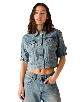 Steve Madden Women's Long-Sleeve Denim Shirt - Macy's | Macy's