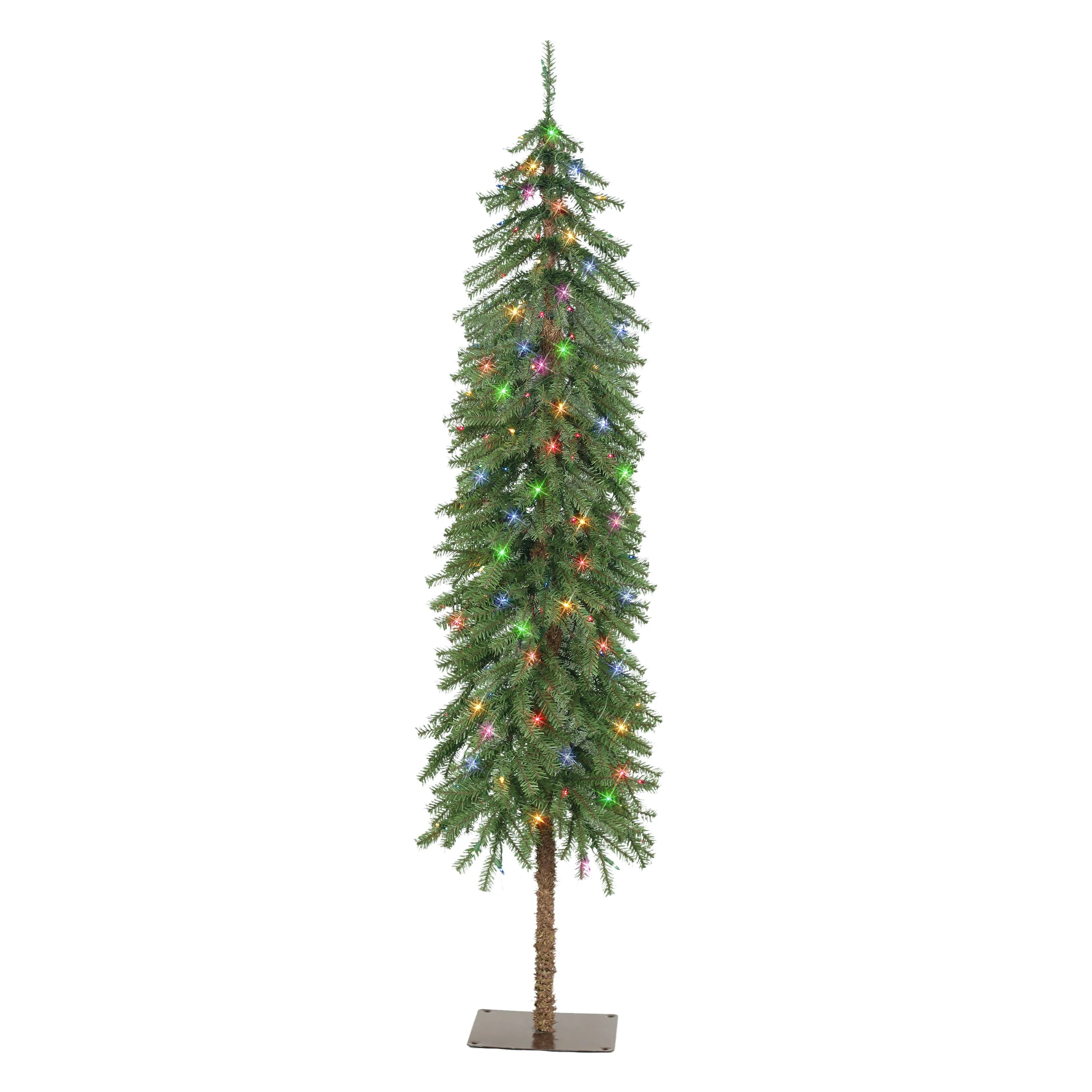 6 ft Pre-Lit Multi-Color Alpine Artificial Tree | Walmart (US)
