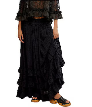 Free People FP One Brynn Mid Rise Tiered Ruffle Maxi Skirt | Dillard's | Dillard's