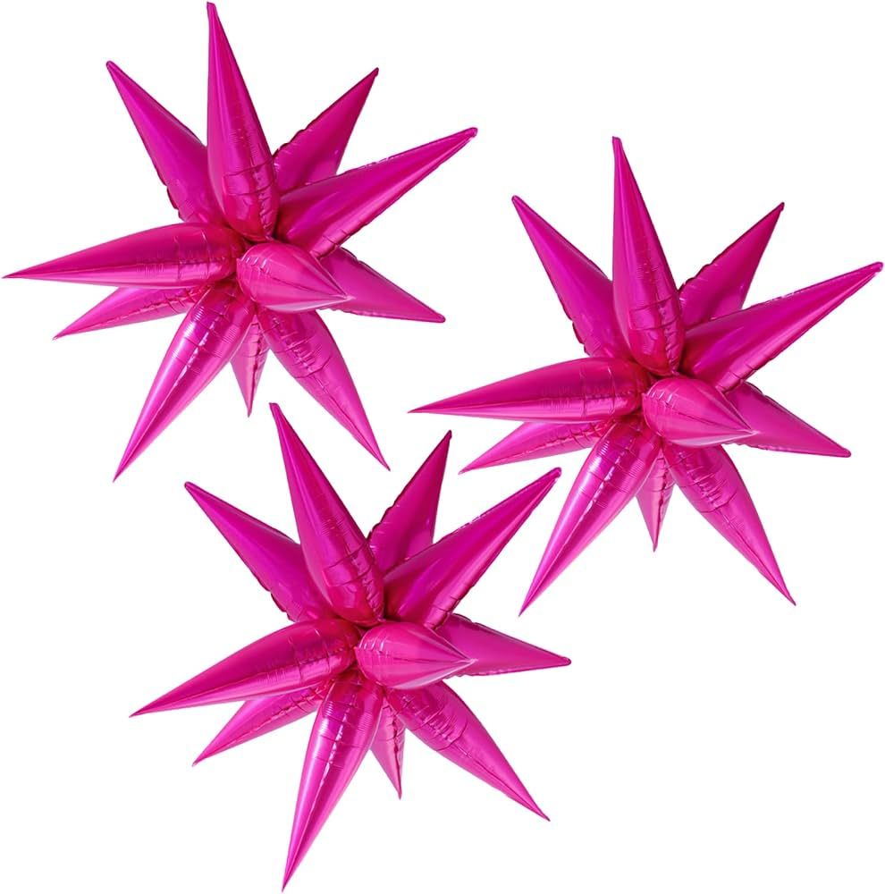 CYMYLAR 3pcs 26inch babie pink Star foil balloons.babie Explosion Starburst star balloon-Spike co... | Amazon (US)