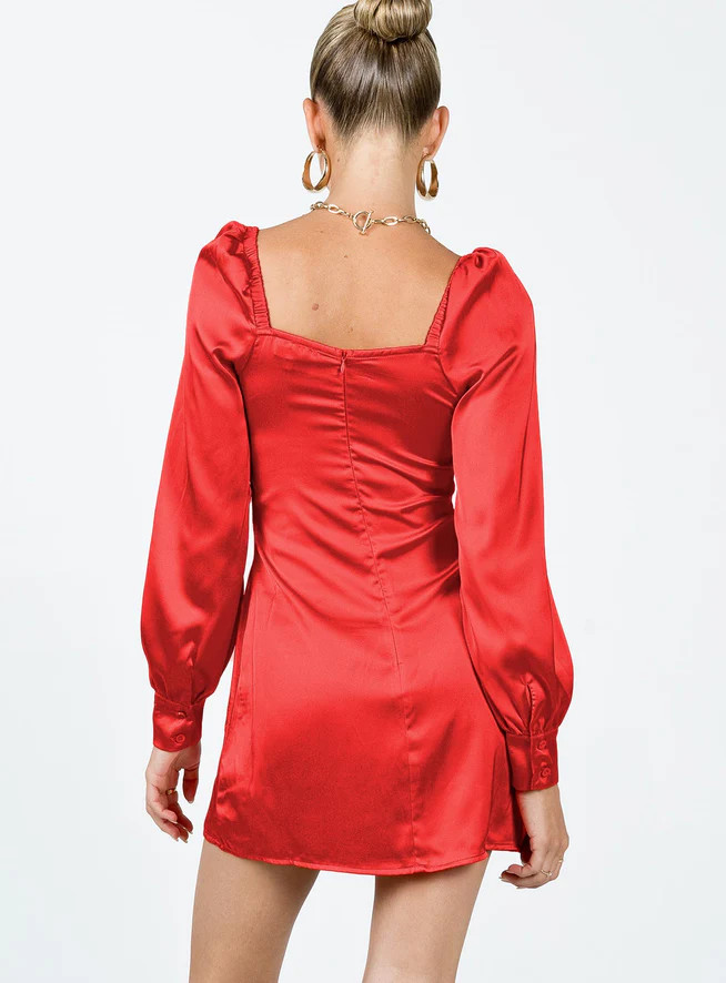 Cottee Satin Mini Dress Red | Princess Polly US