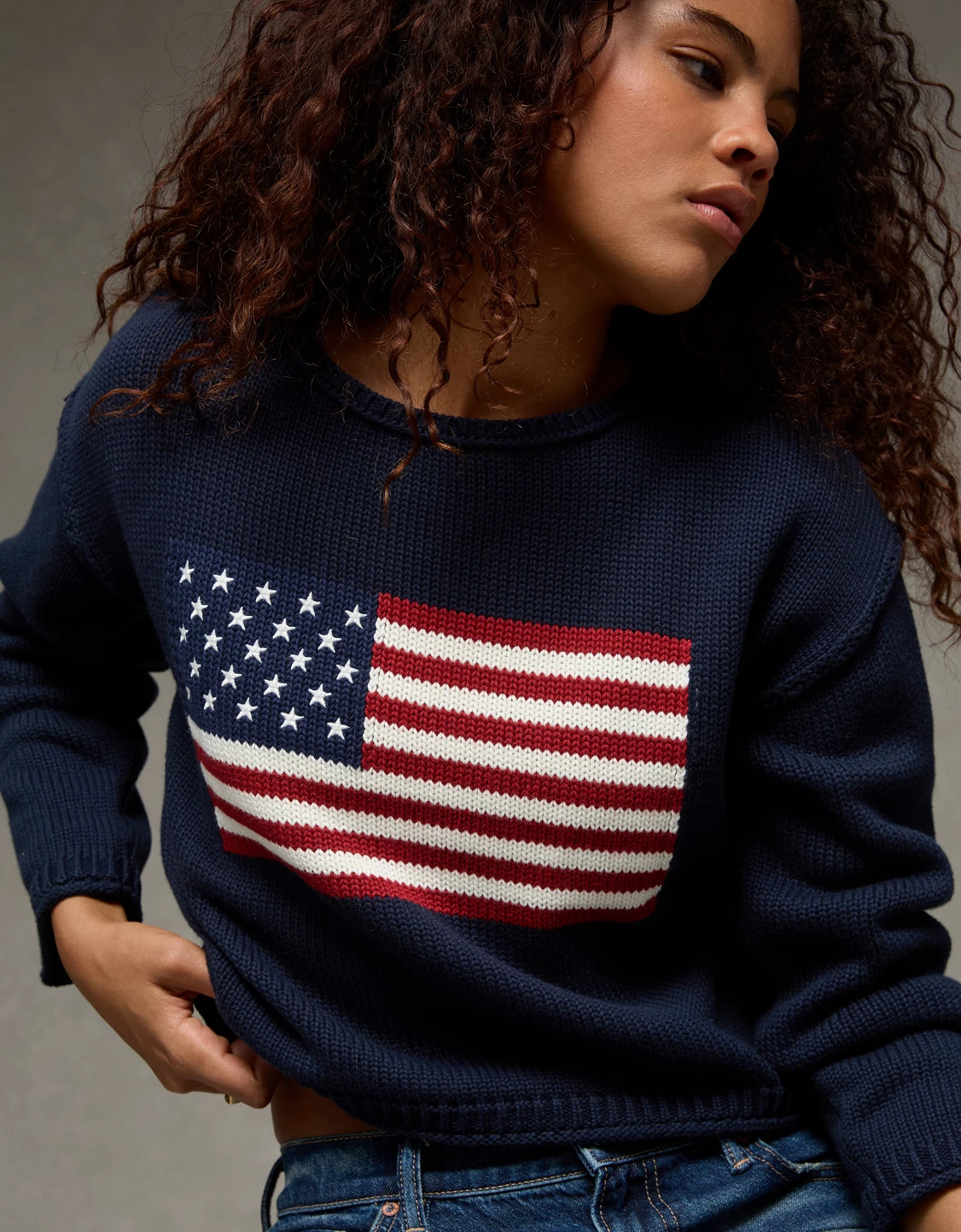 AE American Flag Graphic Sweater | American Eagle Outfitters (US & CA)