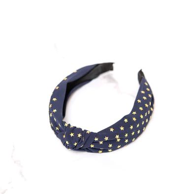 Navy Headband with Gold Studded Stars | Golden Thread