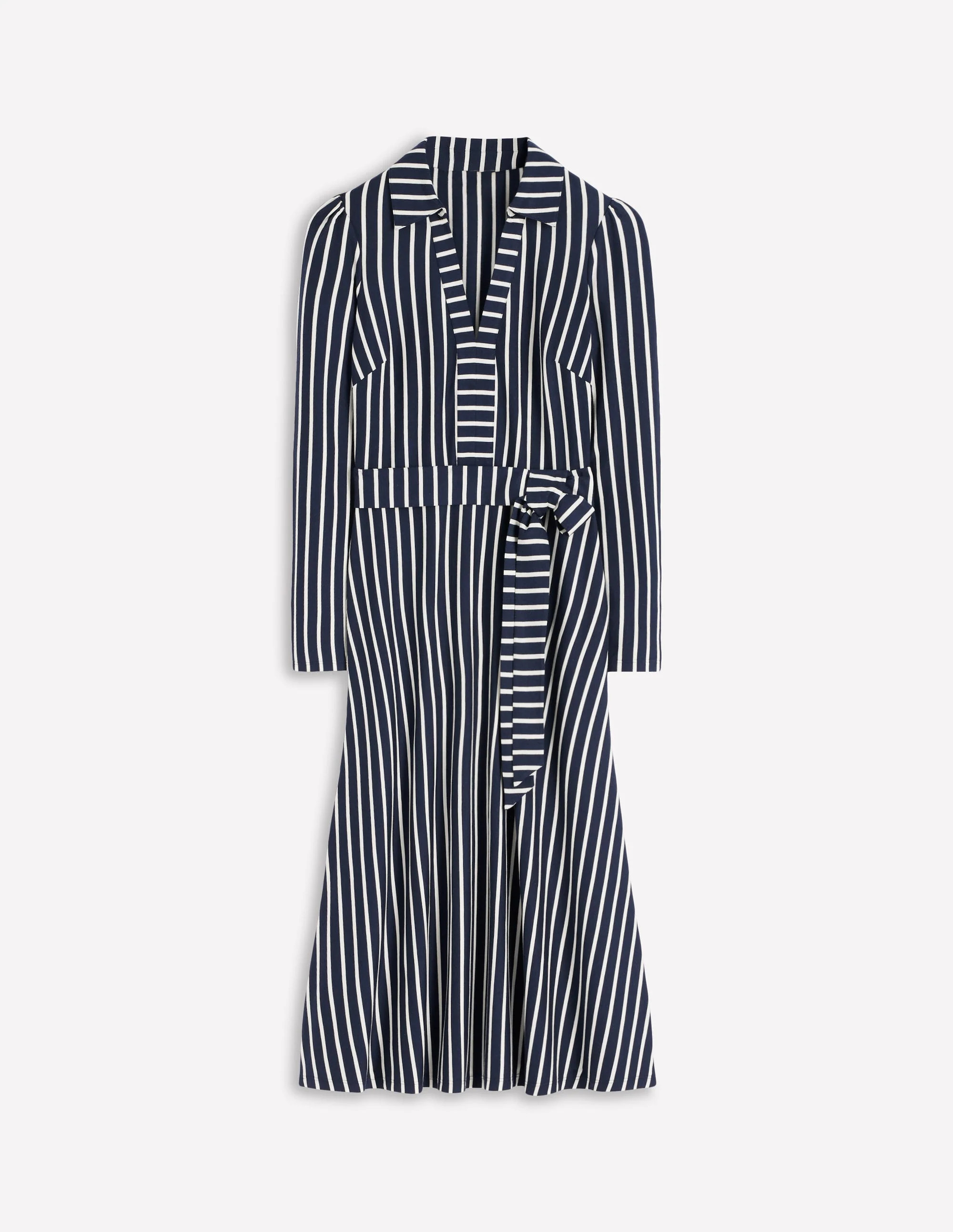 Imogen Collared Jersey Dress-French Navy and Ivory Stripe | Boden (US)