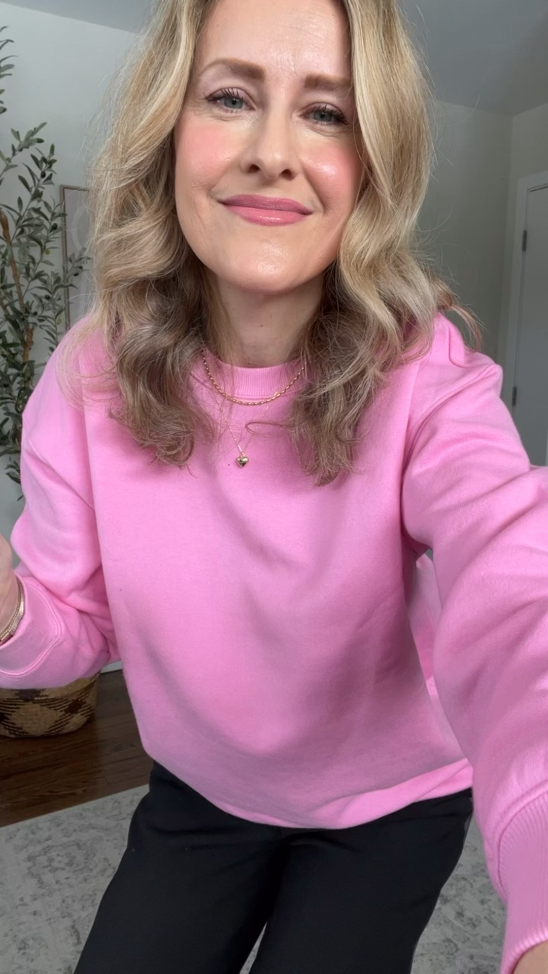 Dopamine dressing with this pink Walmart fleece! I sized up to a medium, it’s already an oversized fit. #walmartfashion 

#LTKOver40