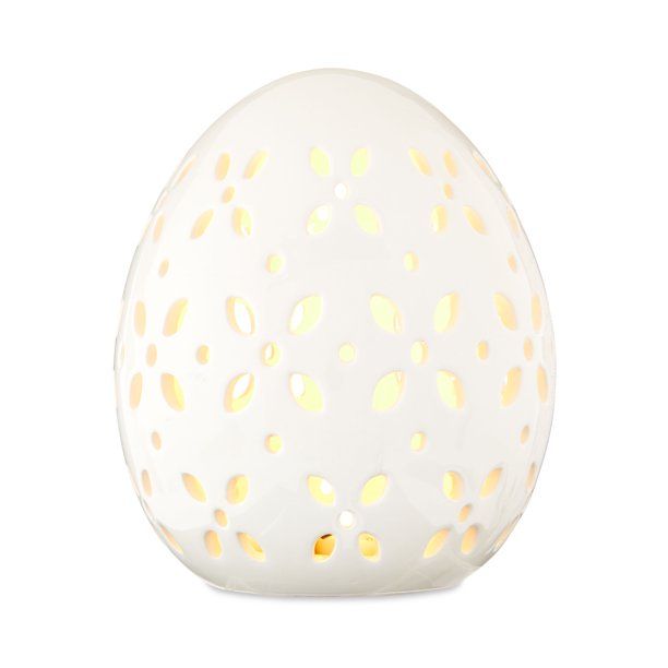 Way To Celebrate Large Easter Ceramic LED White Egg | Walmart (US)