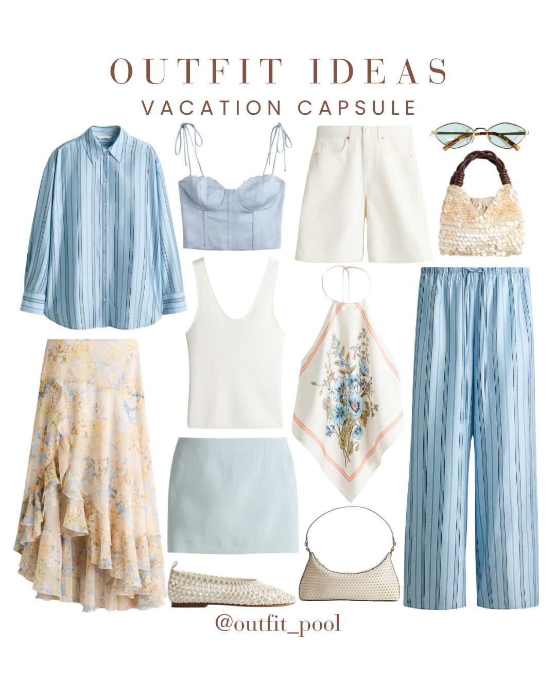 
Vacation capsule wardrobe = pack less, style more 🌴✨ Curated the ultimate vacation capsule wardrobe with versatile pieces that mix & match effortlessly — so you can travel lighter without sacrificing style 🙌 🤍 Flowy skirt — dress it up for dinner or keep it casual for daytime 👕 Basic tank tops — easy layering pieces that go with everything ☀️ Oversized shirt + linen pants set — chic, breathable, and perfect for travel days 👖 Denim shorts — your go-to for beach days & exploring 👜 Neutral accessories — sandals, tote bags & sunnies to complete every look Minimal packing, maximum outfit options — because a smart capsule wardrobe makes vacation styling so easy 💫 (Vacation Capsule Wardrobe, Travel Capsule Wardrobe, Vacation Packing Essentials, Summer Travel Outfits, Minimalist Travel Style, Capsule Wardrobe for Vacation, Resortwear Capsule, Vacation Outfit Ideas, Mix and Match Outfits, Neutral Vacation Outfits, Euro Summer Wardrobe, Beach Vacation Style, Holiday Packing List, Chic Travel Style, Weekend Getaway Wardrobe, Carry On Wardrobe Essentials, Vacation Outfit Inspiration, Travel Fashion Essentials, Resort Vacation Outfits) 

 #LTKgrwm #LTKootd #LTKTravel