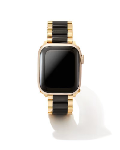 Dira 3 Link Watch Band in Gold Tone & Black Stainless Steel | Kendra Scott