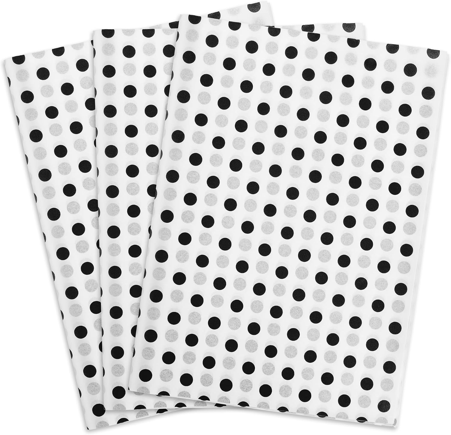 MR FIVE 60 Sheets White with Black Polka Dot Tissue Paper Bulk,14" x 20",Black Dot Tissue Paper for Gift Bags,Packaging,Baby Shower,Birthday,Weddings (White with Black) | Amazon (US)