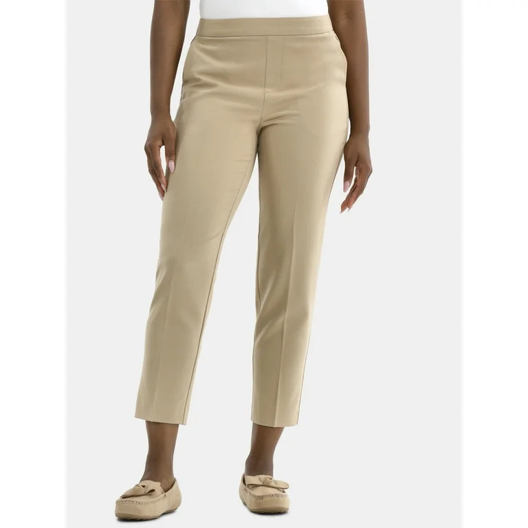 Time and Tru Women's Tapered Pull on Pants, 27" Inseam, Sizes XS-XXXL | Walmart (US)