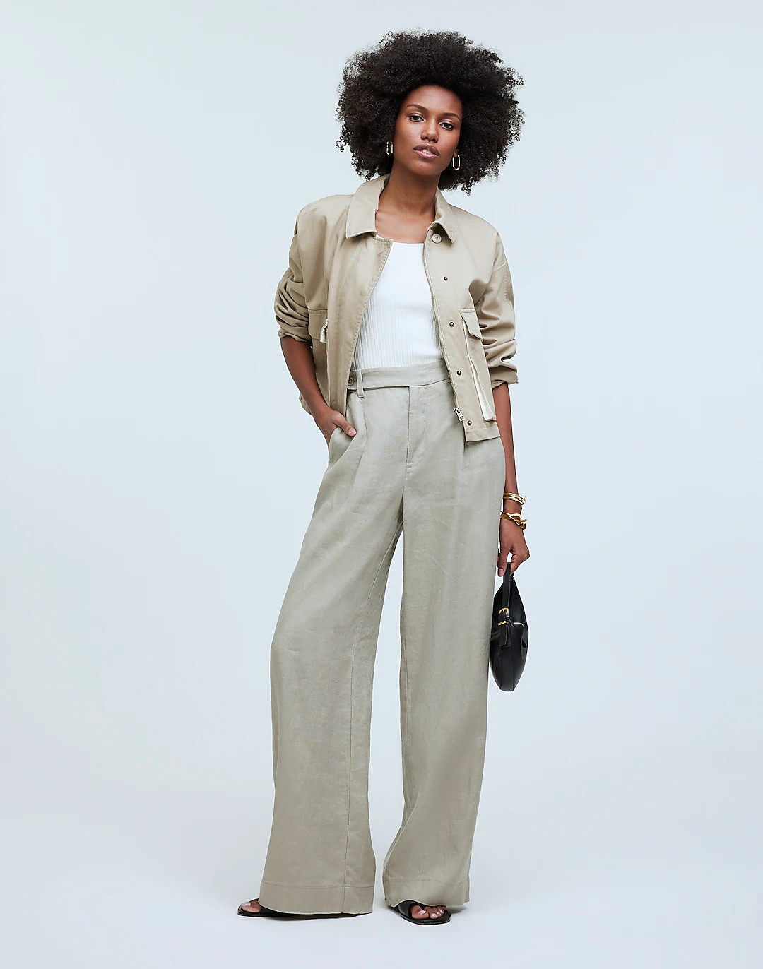 The Harlow Wide-Leg Pant in 100% Linen | Madewell