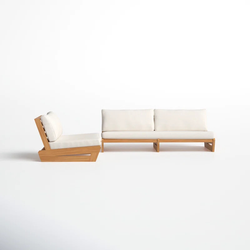 Despina Teak 3 - Person Patio Conversation Sets with Cushions | Wayfair North America