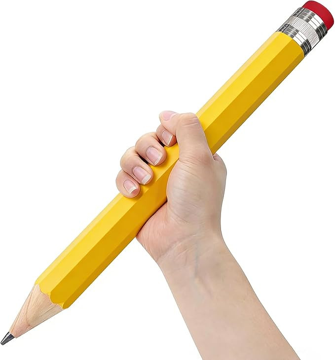Giant Pencil, 14 Inch Big Jumbo Pencils, Funny Oversized Huge Comically Large Pencil with Cap for... | Amazon (US)