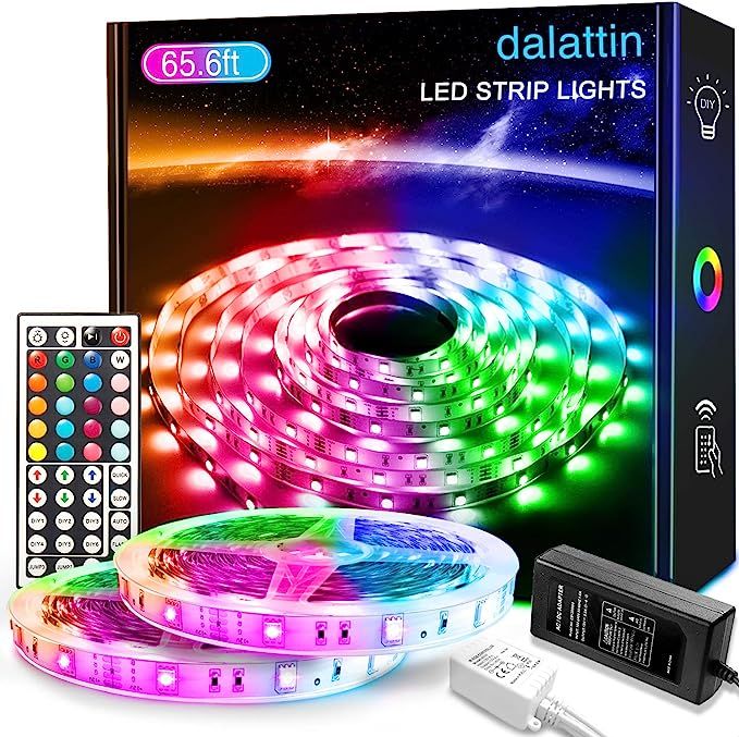 65.6ft Led Lights for Bedroom dalattin Led Strip Lights Color Changing Lights with 44 Keys Remote... | Amazon (US)